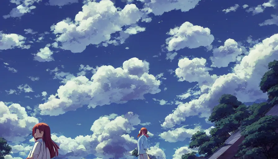 Anime fly boys flower sky clouds wallpaper, 2800x1865, 648652