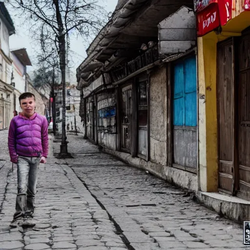 Prompt: dumb and arrogant people of cluj napoca, romania living on dirty streets, photo 4 k