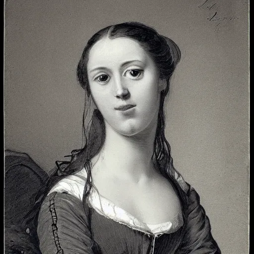 Image similar to portrait of a young woman sitting by Thomas Lawerance, high quality, highly detailed, single face, beautiful, symmetry, romanticism