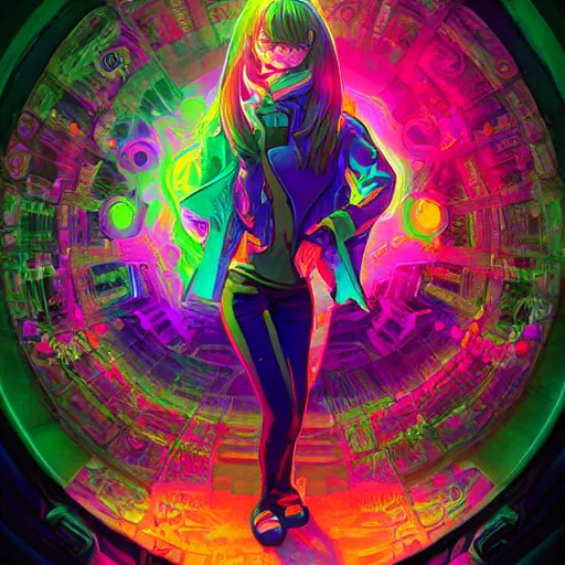 Image similar to skill magic geek inside matrix deepdream radiating a glowing aura stuff loot legends stylized digital illustration video game icon artstation lois van baarle, ilya kuvshinov, rossdraws,