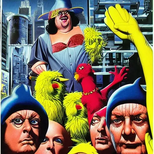 Image similar to big bird by artgem by brian bolland by alex ross by artgem by brian bolland by alex rossby artgem by brian bolland by alex ross by artgem by brian bolland by alex ross