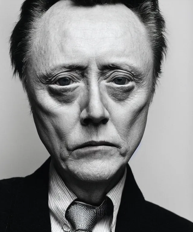 Prompt: photograph of christopher walken, by robert mapplethorpe, intense, bold, exaggerated, ultra sharp, extra details, ultra high quality, trending on pinteresst