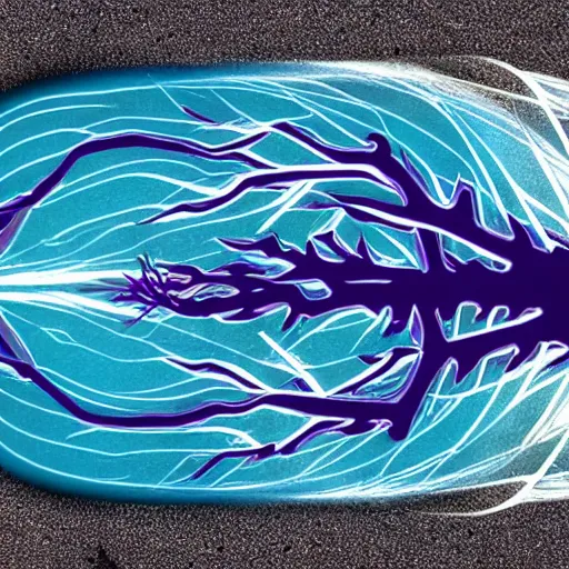 Image similar to neuron edges graphic style painted on a car