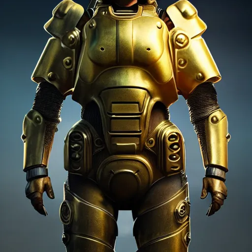 Image similar to unknown Fallout 5 character portrait, partially clothed in metal-plated ballistic armor, atmospheric lighting, painted, intricate, volumetric lighting, beautiful, golden hour, sharp focus, ultra detailed, by Leesha Hannigan, Ross Tran, Thierry Doizon, Kai Carpenter,Ignacio Fernández Ríos