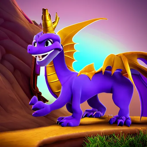 Image similar to spyro the dragon as a genie, 8k, digital art