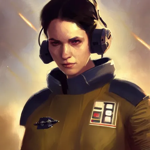 Prompt: portrait of a woman by greg rutkowski, hyela antilles, star wars expanded universe, she is about 2 0 years old, wearing starfighter pilot uniform of the galactic alliance, digital painting, artstation, concept art, smooth, sharp foccus ilustration, artstation hq