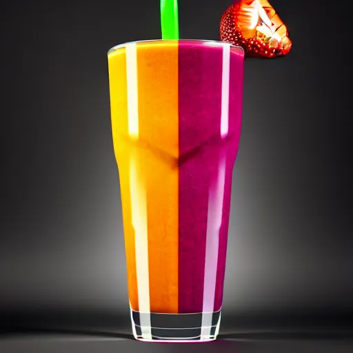 Image similar to : fruit smoothie logo hyper - realistic, detailed, render by c 4 d octane, unreal engine, 8 k 3 d render