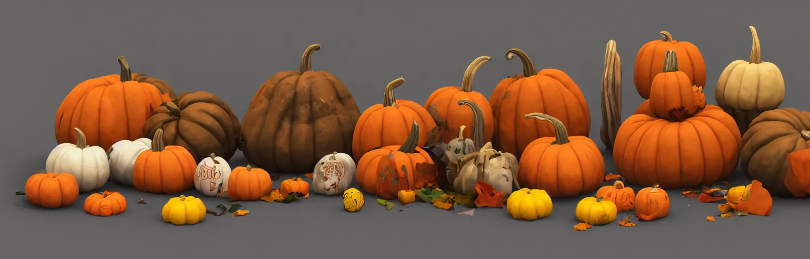 Prompt: prop smashed pumpkins items 2d pack trending on artstation