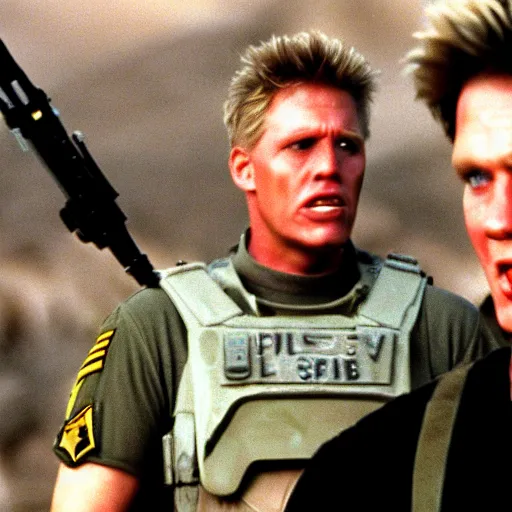 Image similar to gary busey as a soldier in starship troopers ( 1 9 9 7 )