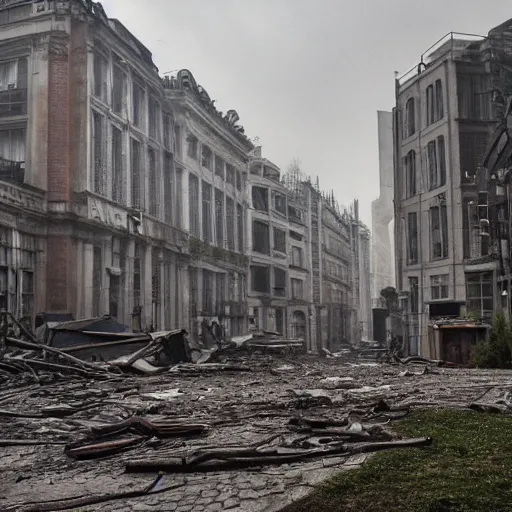 Prompt: post apocalyptic Brussels