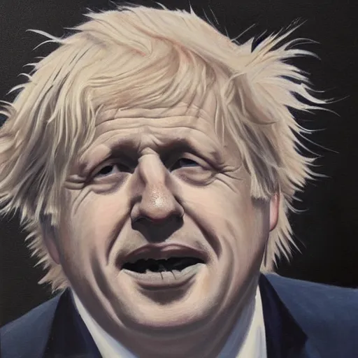 Image similar to beryl cook painting drawing of boris johnson