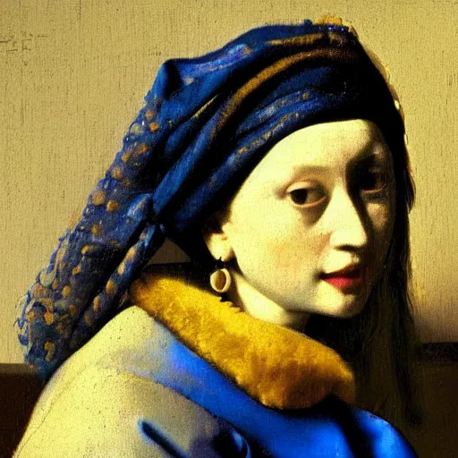 Image similar to An AI reimagining of The Art of Painting (1666) by Johannes Vermeer