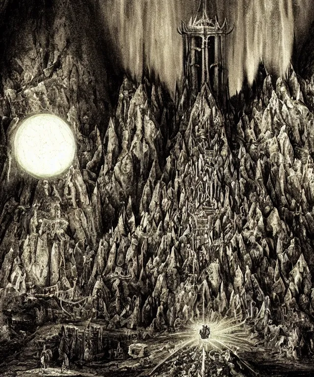 The greatest Dwarven realm in Middle-earth, Khazad-dûm, Stable Diffusion