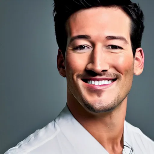 Prompt: a high quality photo of handsome markiplier, gigachad