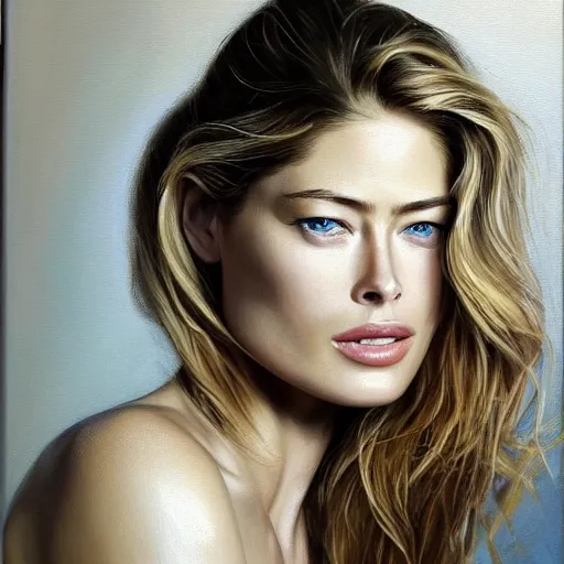 Prompt: a beautiful oil painting of Doutzen Kroes