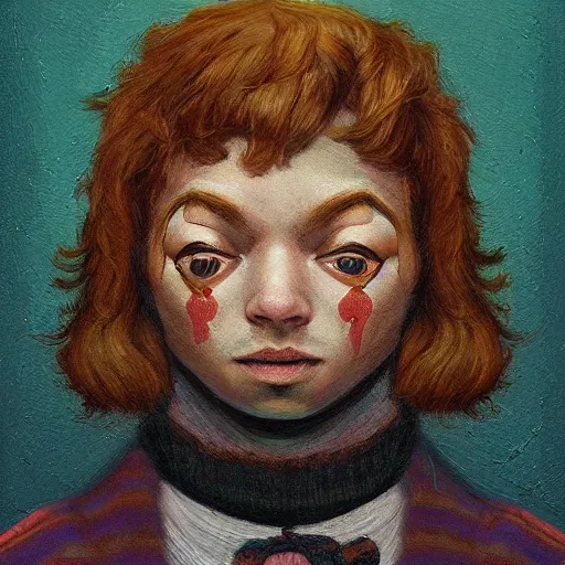 Image similar to portrait of a disillusioned young man, drained of energy by the artistic struggle, by louis wain, simon stalenhag and johanna martine, trending on artstation