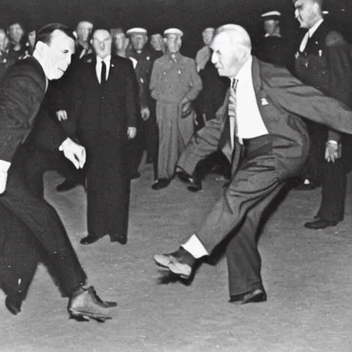 Image similar to biden kicking hitler 1 9 4 5 photo 4 k