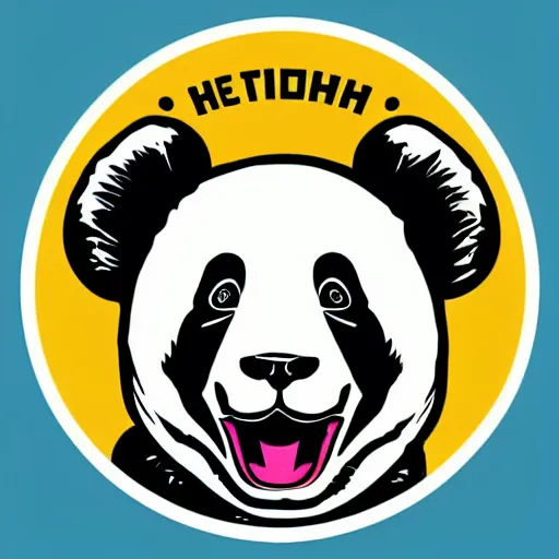 Image similar to in the style of max prentis and deathburger and laurie greasley a vector sticker logo of a panda, highly detailed, colourful, 8k wallpaper