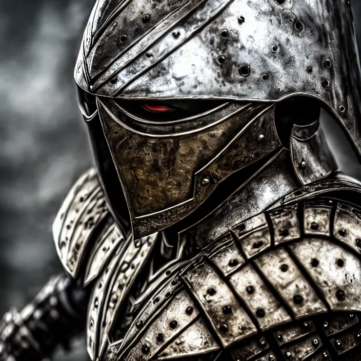 Image similar to photo of a warrior with metal spider themed armour and helmet, highly detailed, 4 k, hdr, smooth, sharp focus, high resolution, award - winning photo