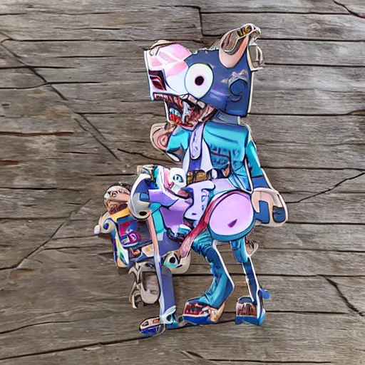 Image similar to cute monster skateboarding, sticker art, cronobreaker, beeple