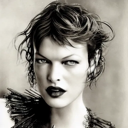 Image similar to milla jovovich by hans zatzka,