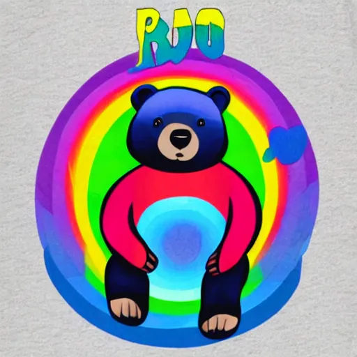 Image similar to rainbow cosmic bear