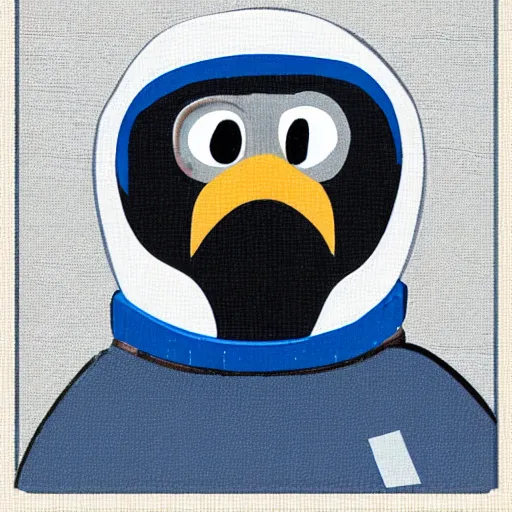 Prompt: penguin with an astronaut helmet