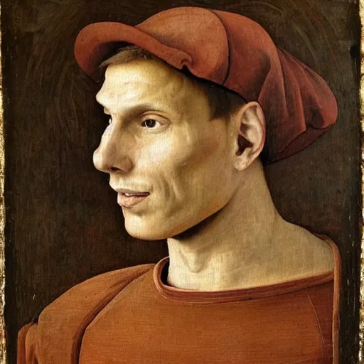 Image similar to A 14th century italian renaissance oil painting of Jerma985, portrait of Jerma985, grainy, realistic, very realistic, hyperrealistic, highly detailed, very detailed, extremely detailed, very neat, very epic, very cool, detailed, trending on artstation