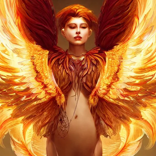 Prompt: A masterpiece portrait of a glowing phoenix. Very detailed feathers. intricate, elegant, highly detailed. trending on artstation, digital art, by Stanley Artgerm Lau, WLOP, Rossdraws, James Jean, Andrei Riabovitchev, Marc Simonetti, Yoshitaka Amano