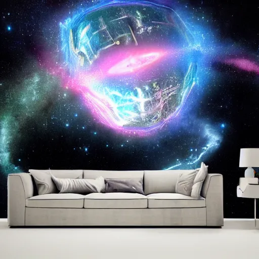 Image similar to couch flying through space