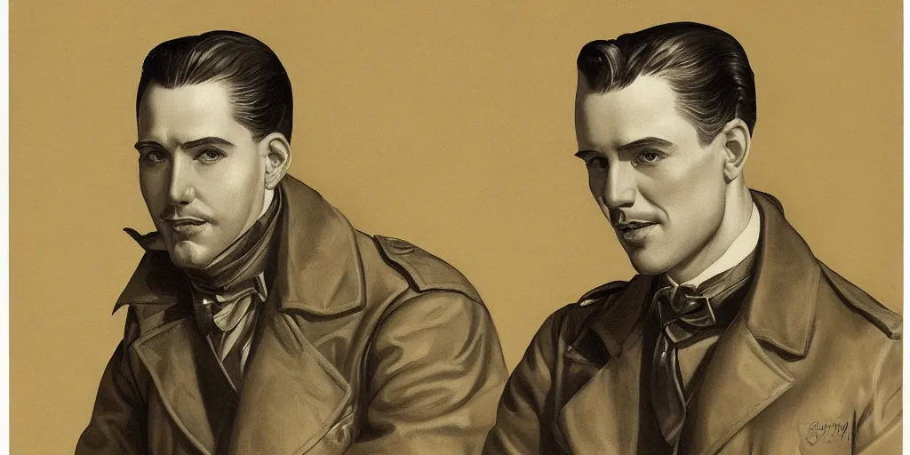 Image similar to h. levi smiley portrait by jc leyendecker, tom of finland