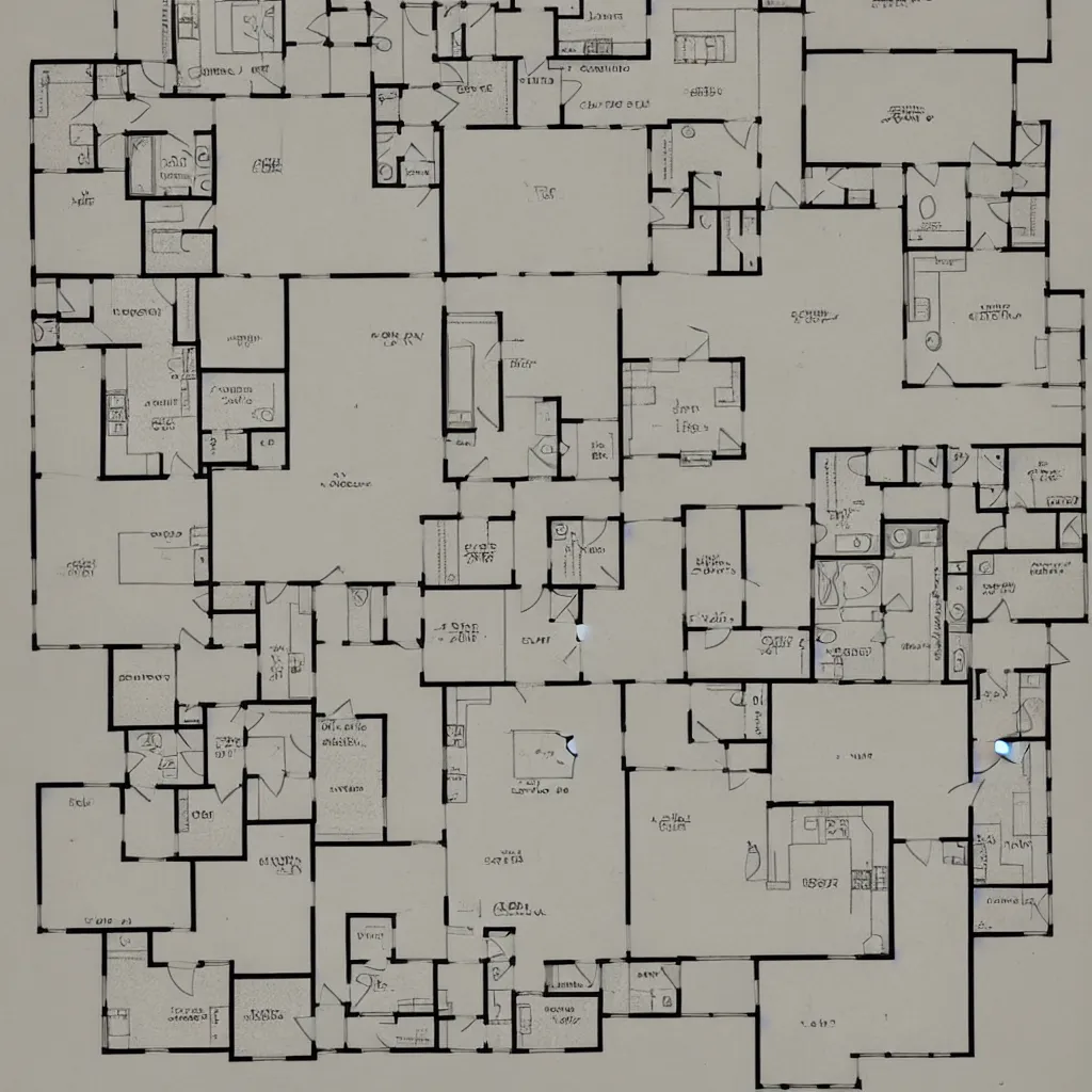 Prompt: an ordinary floor plan of a house with each room clearly labeled