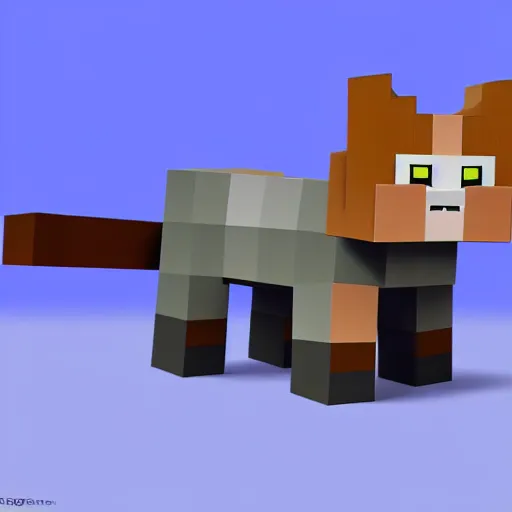 Image similar to cat - superman, hyperrealism, no blur, 4 k resolution, ultra detailed, style of minecraft