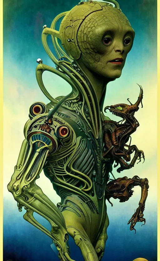 Image similar to exquisite imaginative alien creature poster art, humanoid, movie art, by lucusfilm, weta studio, alphonso mucha, james jean, frank frazetta, 8 k, denoised