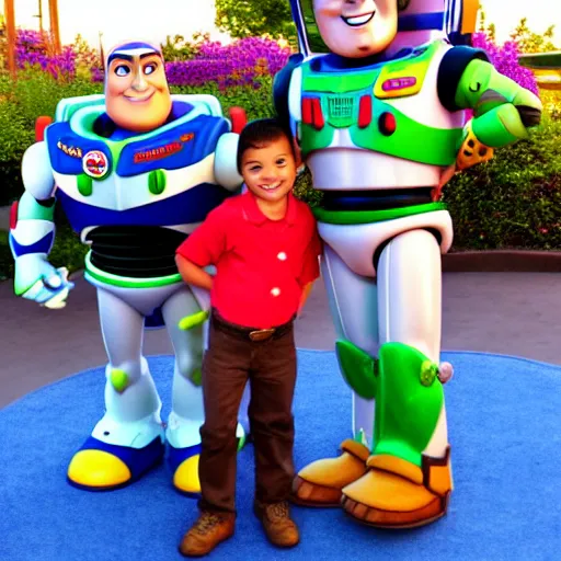 Image similar to buzz lightyear and woody in disneyland