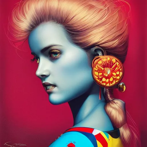 Prompt: stockholm city portrait, spanish girl, pixar style, by tristan eaton stanley artgerm and tom bagshaw.