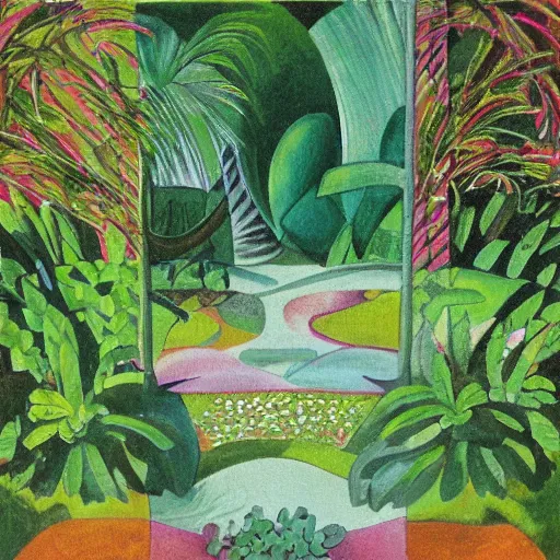 Image similar to a portal in a garden, by roberto burle marx