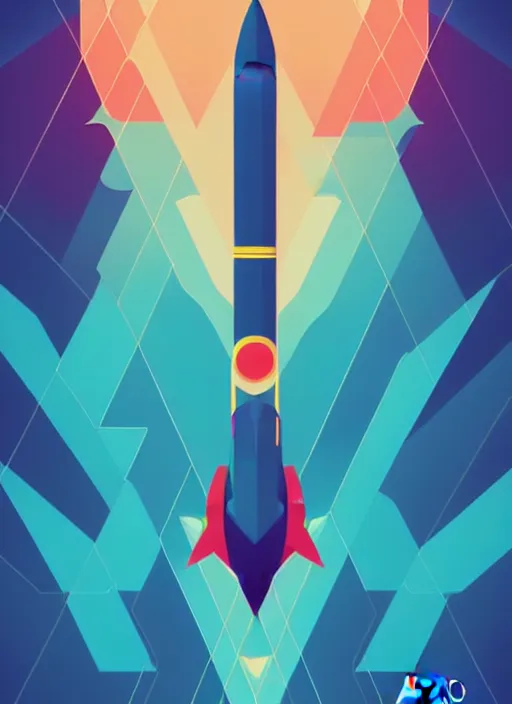 Prompt: symmetry!! vector poster art geometric shapes rocket, centred, detailed, median photoshop filter vector behance, hd by artgerm, by rhads, makoto shinkai and lois van baarle