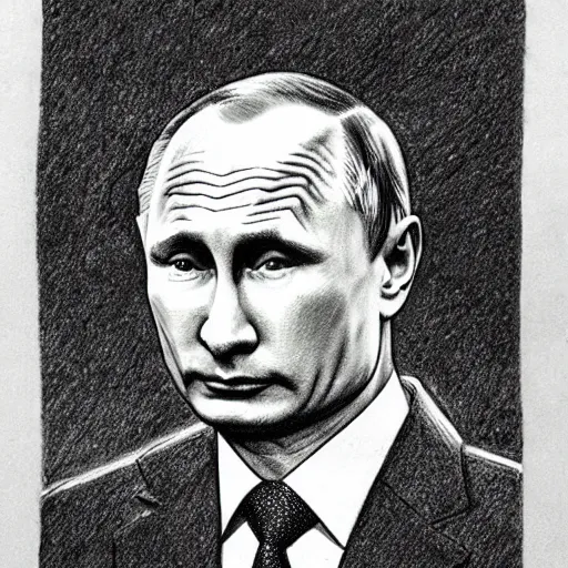 Image similar to vladimir putin's face in a nuclear mushroom cloud, cartoonish, ultra detailed pencil drawing