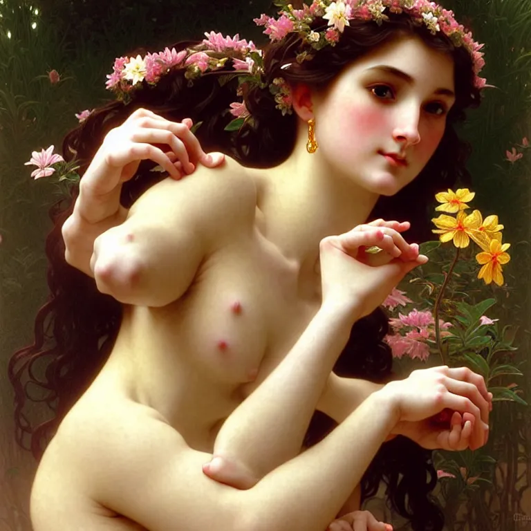 Image similar to epic professional digital art of sweet wonderful goddess, accent lighting, painted, intricate, detailed, cheery, fun, effervescent, sharp focus, illustration, art by artgerm and greg rutkowski and alphonse mucha and william - adolphe bouguereau, epic, stunning, gorgeous, much wow, much detail, cinematic, masterpiece.