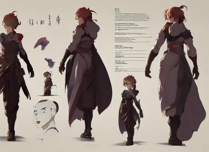 Image similar to character sheet for a beautiful woman for genshin impact, by greg rutkowski, by studio ghibli, digital art, trending on artstation, hd, 8 k, highly detailed, good lighting, beautiful, masterpiece