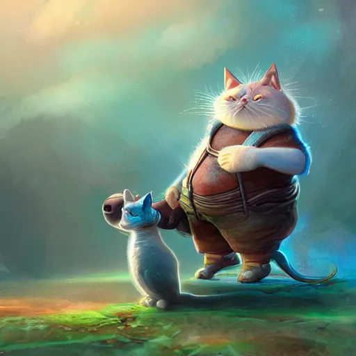 Prompt: fantasy fat cat, high detail, digital art, beautiful , concept art,fantasy art, 4k