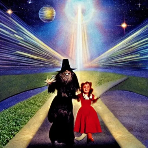 Image similar to the wizard from the wizard of Oz revealing the ultimate meaning of the universe.