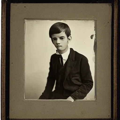 Image similar to photo portrait of attractive young male by Diane Arbus and Louis Daguerre