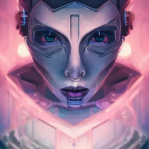 Prompt: it isn't all bad. darkness is where the stars are, set in the future 2 1 5 0, highly detailed face, very intricate, symmetrical, cinematic lighting, award - winning epic painting, painted by mandy jurgens, pan futurism, dystopian, bold colors, dark vibes, cyberpunk, groovy vibe, wispy smoke, anime aesthetic, featured on artstation