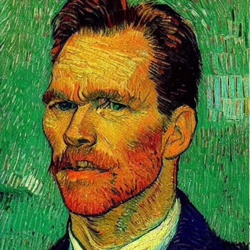 Image similar to mark rutte in the style of vincent van gogh