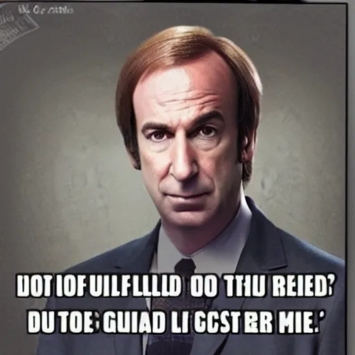 Image similar to “ a meme of saul goodman ”