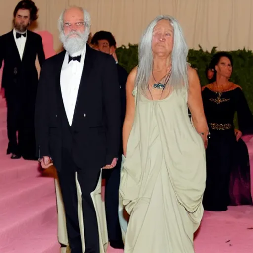 Image similar to photo of socrates at the met gala