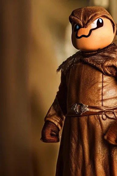 Image similar to very very intricate photorealistic photo of a realistic version of a goomba in an episode of game of thrones, photo is in focus with detailed atmospheric lighting, award - winning details