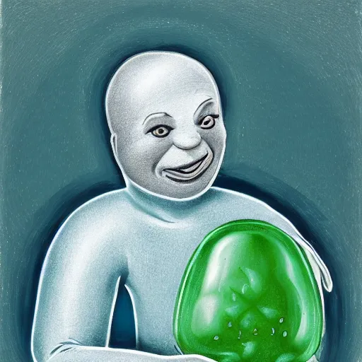 Prompt: a gelatinous jello person, portrait